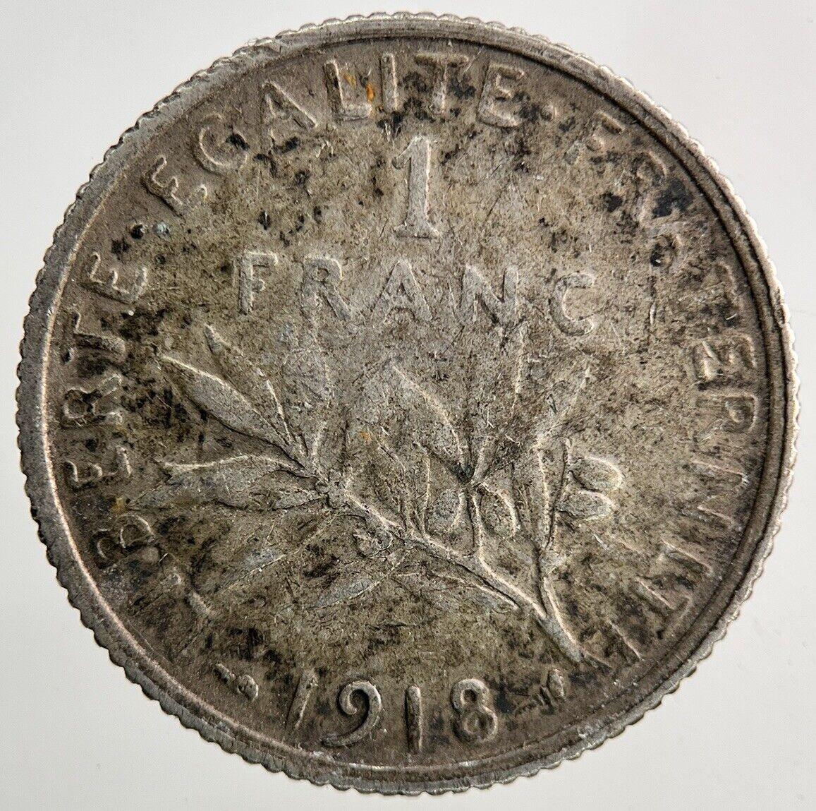 1918 France 1 Franc Silver Coin | Collectable Grade