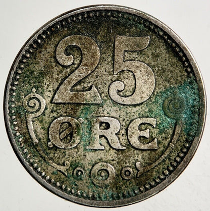 1918 Denmark 25 Ore Coin | Fine Collectable Grade