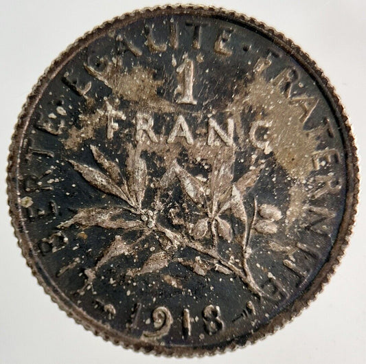 1918 France 1 Franc Silver Coin | Fine Collectable Grade