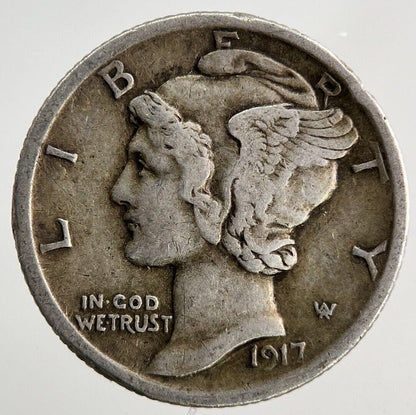 1917 US USA Mercury One Dime Silver Coin | Very High Grade