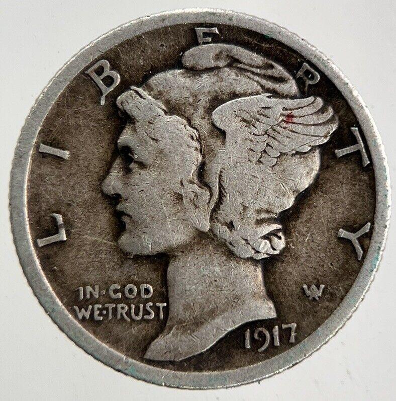 1917 US USA Mercury Dime Silver Coin | Fine Collectable Grade