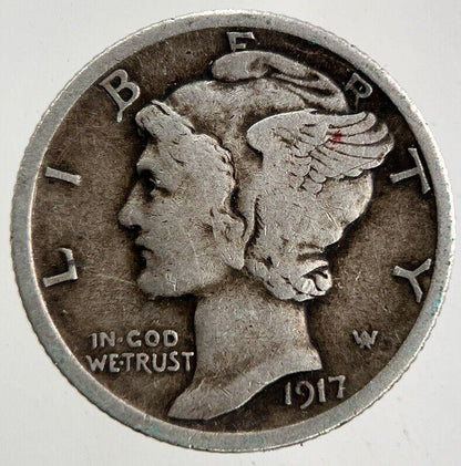 1917 US USA Mercury Dime Silver Coin | Fine Collectable Grade