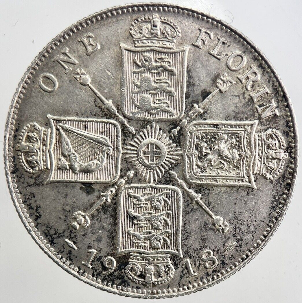 1918 George V Florin Silver Coin | Very High Grade | a5403
