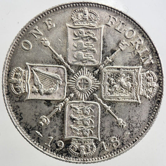 1918 George V Florin Silver Coin | Very High Grade | a5403