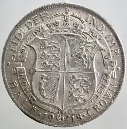 1918 George V Half-Crown Silver Coin | Very High Grade | a5371