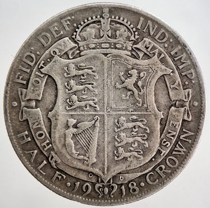 1918 George V Half-Crown Silver Coin | Fine Collectable Grade | a6154