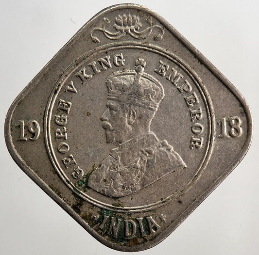 1918 India 2 Two Annas Coin | Fine Collectable Grade | a5761