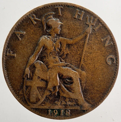 1918 George V Farthing Coin | Fine Collectable Grade | a5835