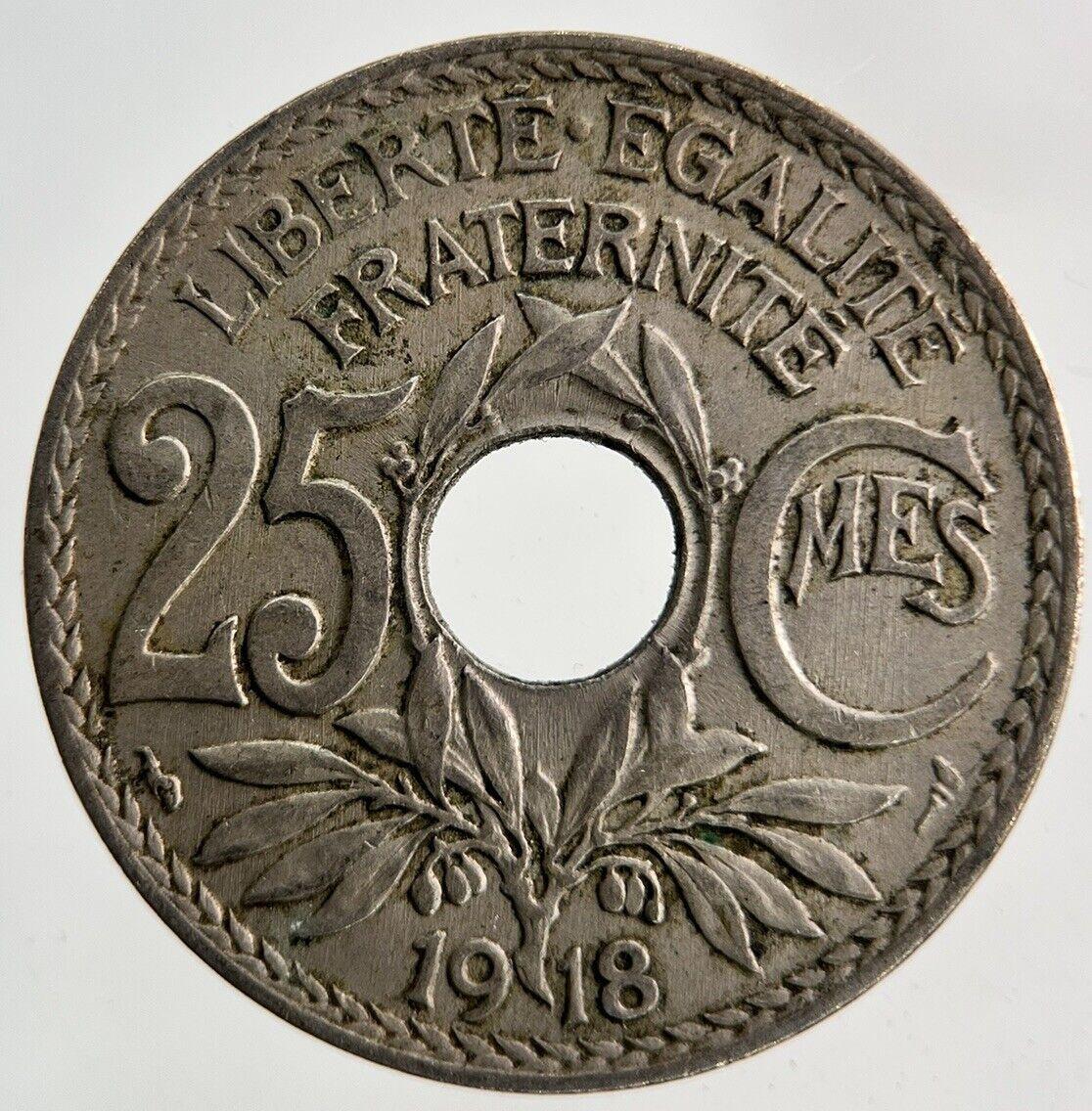 1918 France 25 Centimes Coin | Fine Collectable Grade