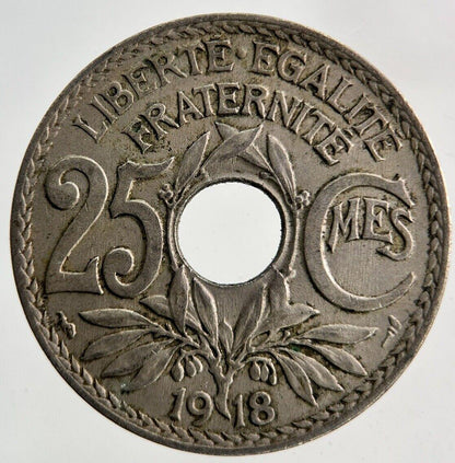 1918 France 25 Centimes Coin | Fine Collectable Grade