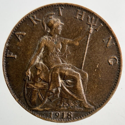 1918 George V Farthing Coin | Fine Collectable Grade