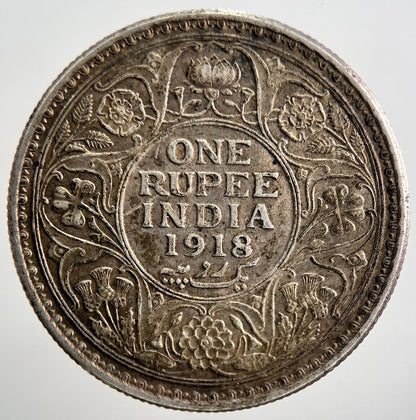 1918 India 1 One Rupee Silver Coin | Very High Grade | a2068