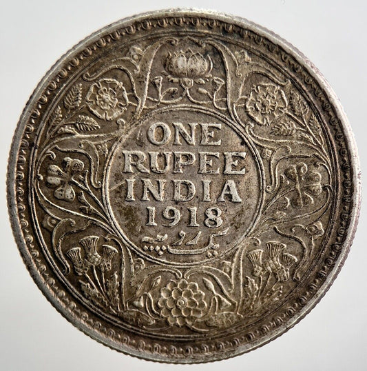 1918 India 1 One Rupee Silver Coin | Very High Grade | a2068
