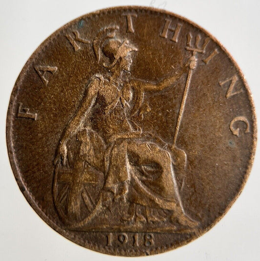 1918 George V Farthing Coin | Fine Collectable Grade