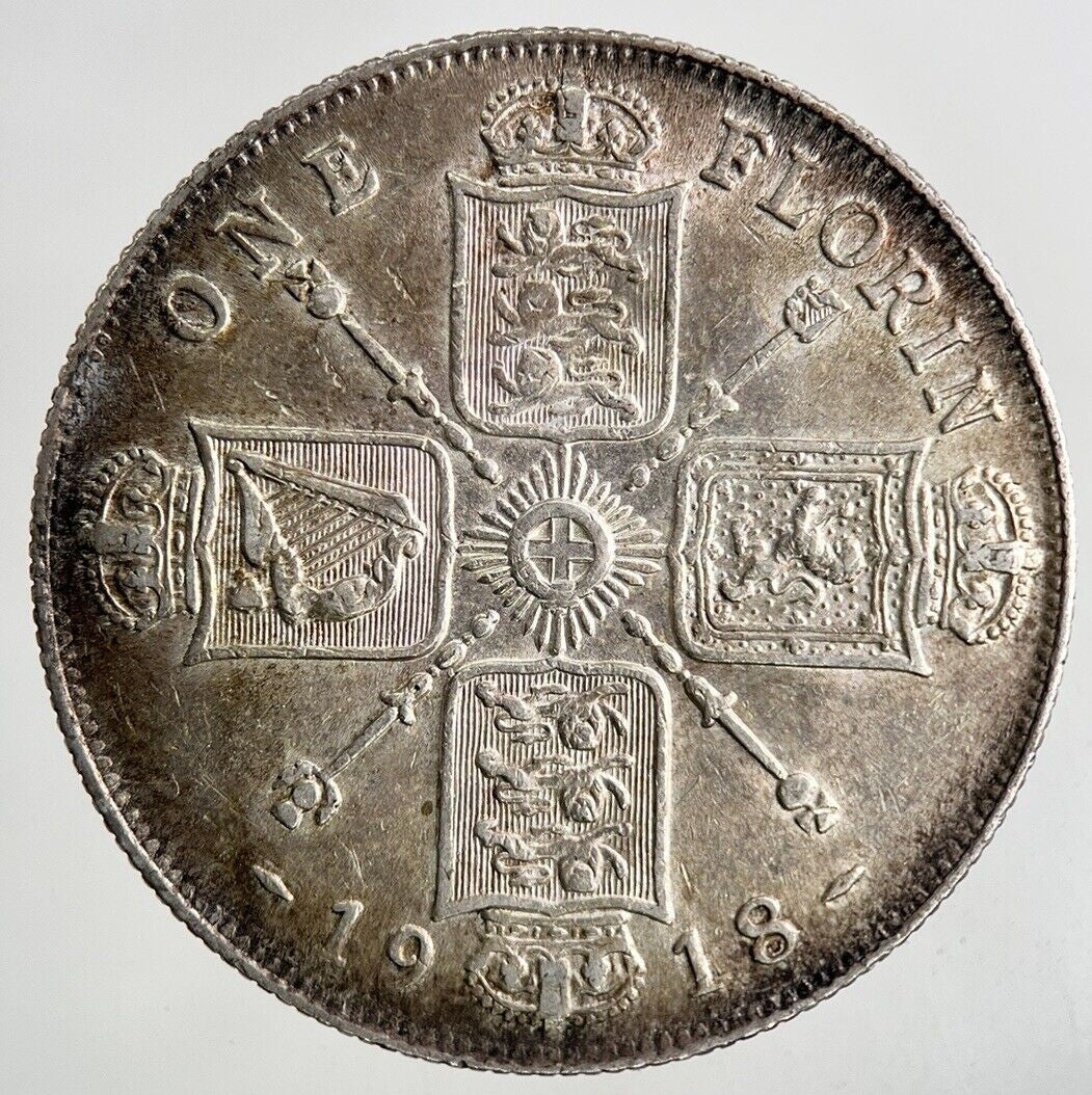 1918 George V Florin Silver Coin | Very High Grade
