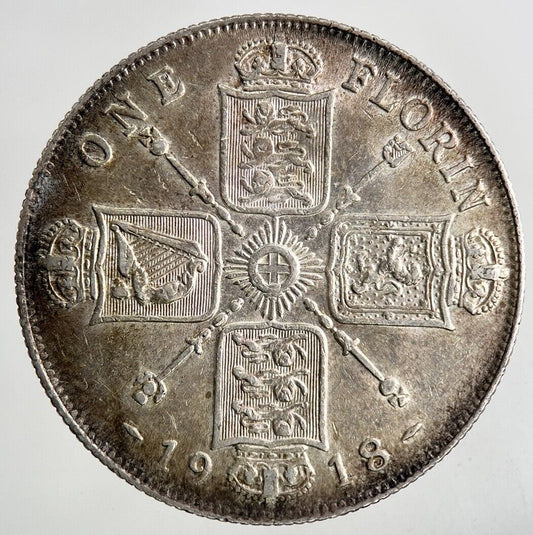 1918 George V Florin Silver Coin | Very High Grade