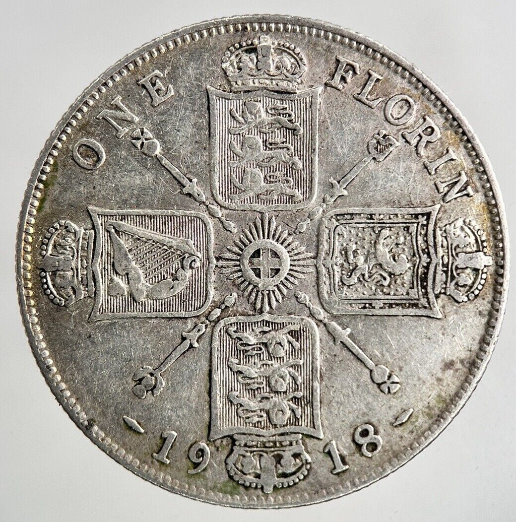 1918 George V Florin Silver Coin | Very High Grade