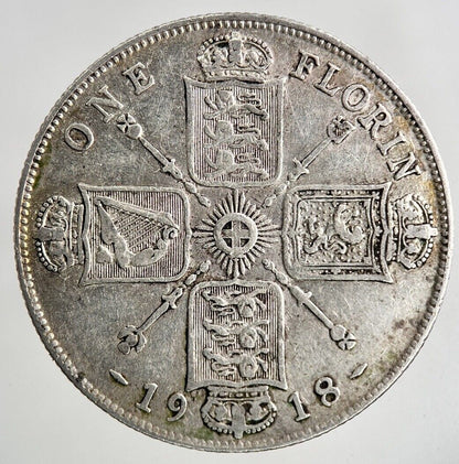1918 George V Florin Silver Coin | Very High Grade