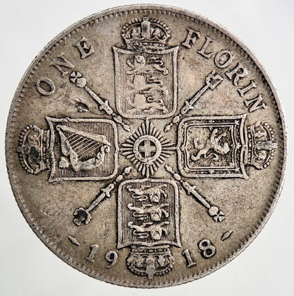 1918 George V Florin Silver Coin | Very High Grade