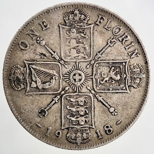 1918 George V Florin Silver Coin | Very High Grade