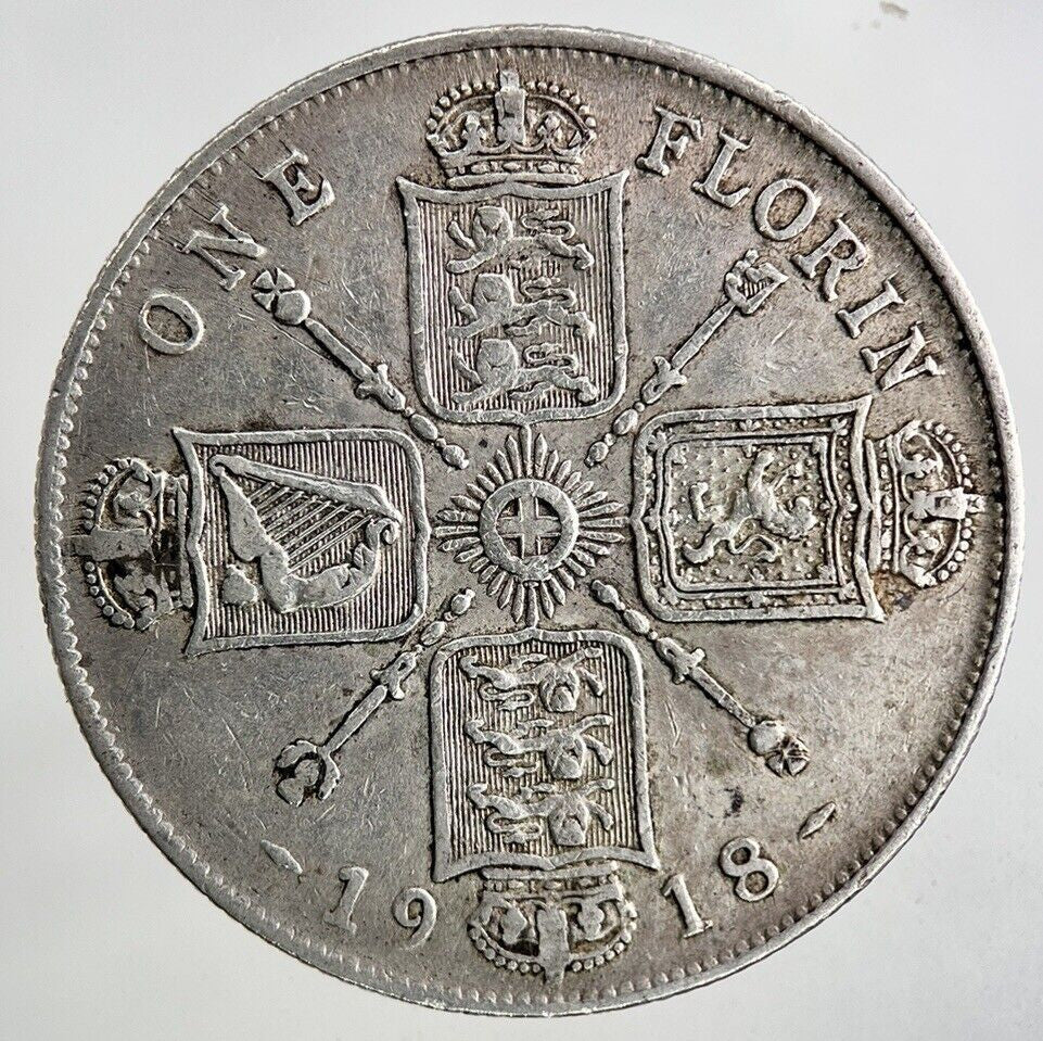 1918 George V Florin Silver Coin | Very High Grade