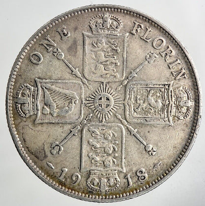 1918 George V Florin Silver Coin | Very High Grade