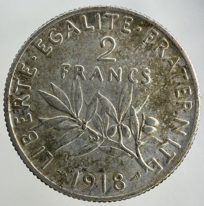 1918 France 2 Franc Silver Coin | Very High Grade