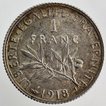 1918 France 1 Franc Silver Coin | Fine Collectable Grade