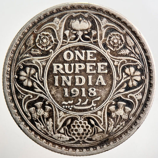 1918 India Rupee Silver Coin | Collectable Grade | a3495