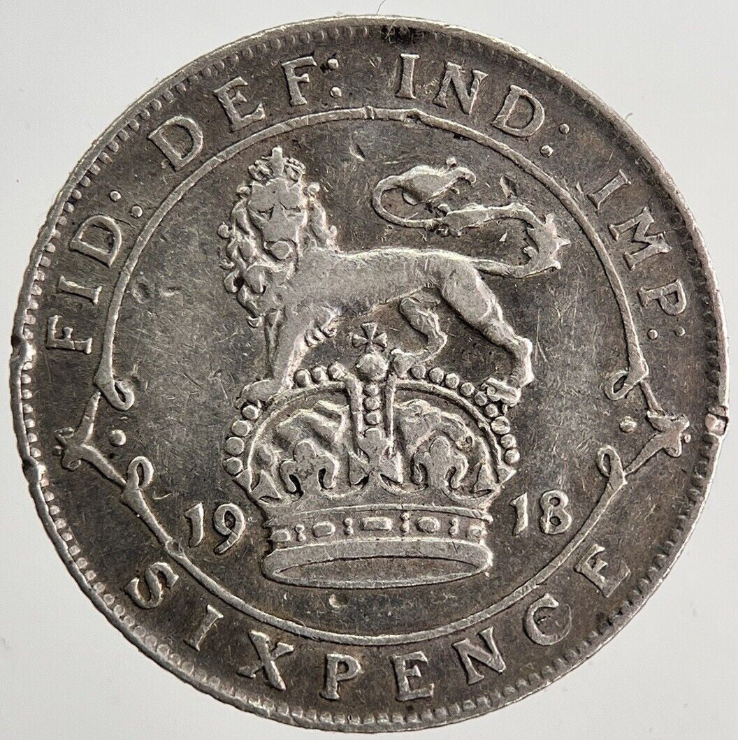 1918 George V Sixpence Silver Coin | Fine Collectable Grade | a6244