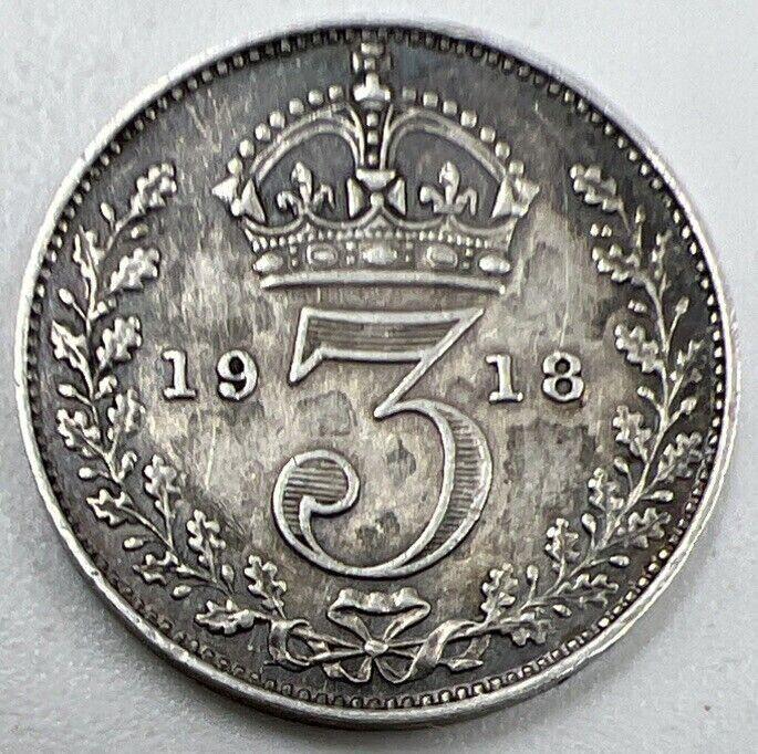 1918 George V Threepence | British Silver Coin | Fine Collectable Grade | a887