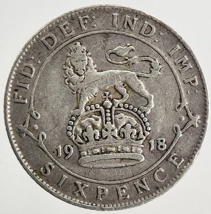 1918 George V Sixpence Silver Coin | Fine Collectable Grade