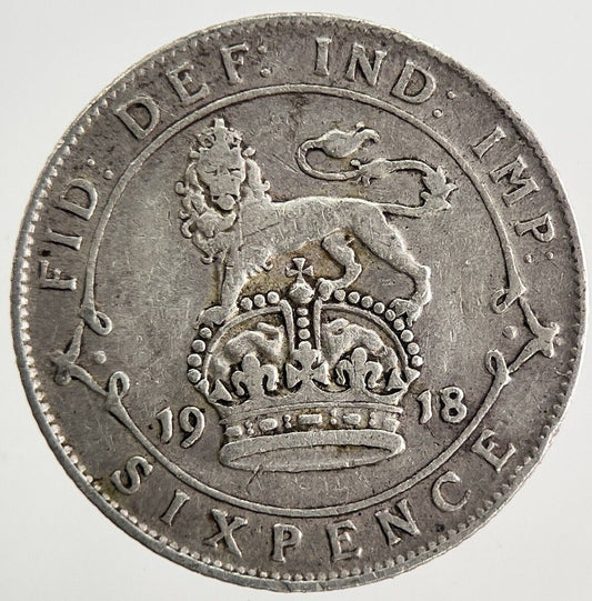 1918 George V Sixpence Silver Coin | Fine Collectable Grade