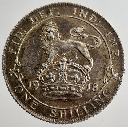 1918 George V Shilling Silver Coin | Very High Grade | a8602