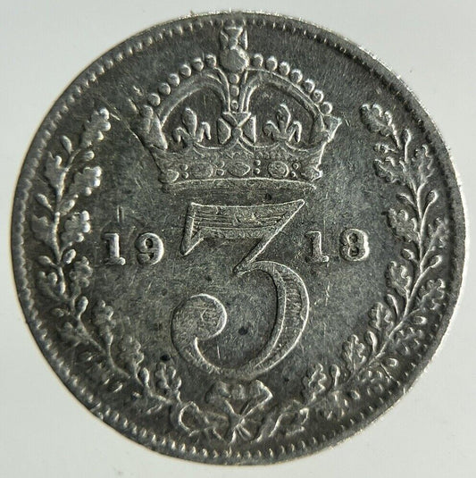 1918 George V Threepence Silver Coin | Fine Collectable Grade