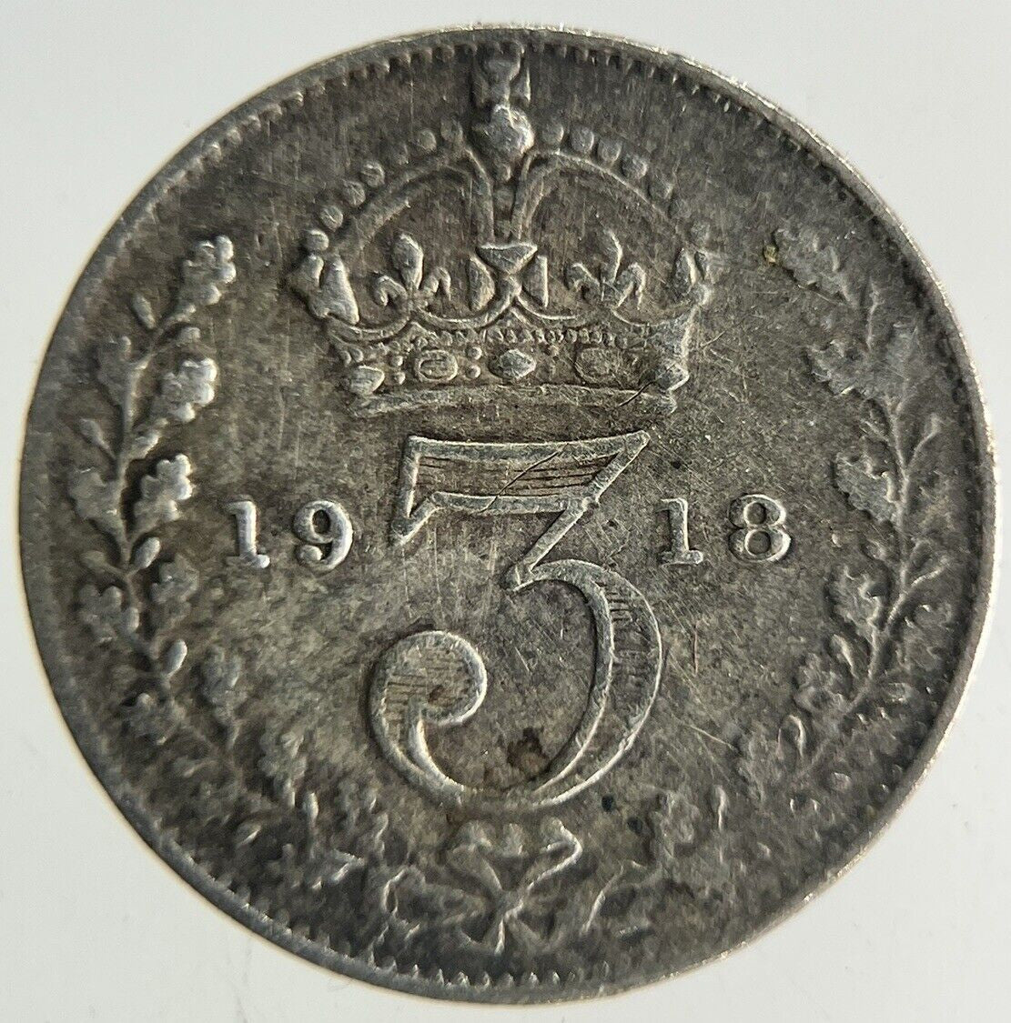 1918 George V Threepence Silver Coin | Fine Collectable Grade