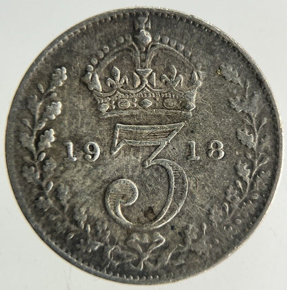 1918 George V Threepence Silver Coin | Fine Collectable Grade
