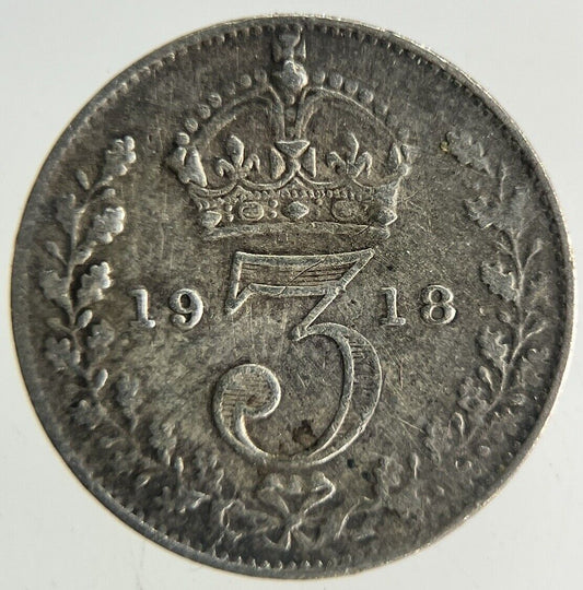 1918 George V Threepence Silver Coin | Fine Collectable Grade