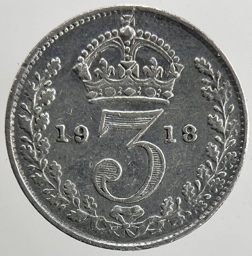 1918 George V Threepence Silver Coin | Fine Collectable Grade