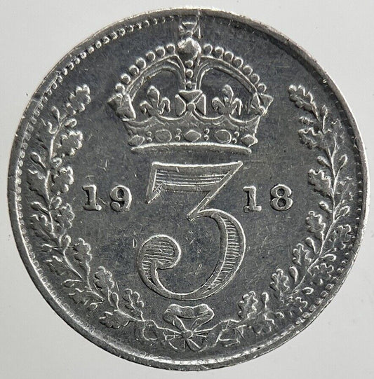 1918 George V Threepence Silver Coin | Fine Collectable Grade