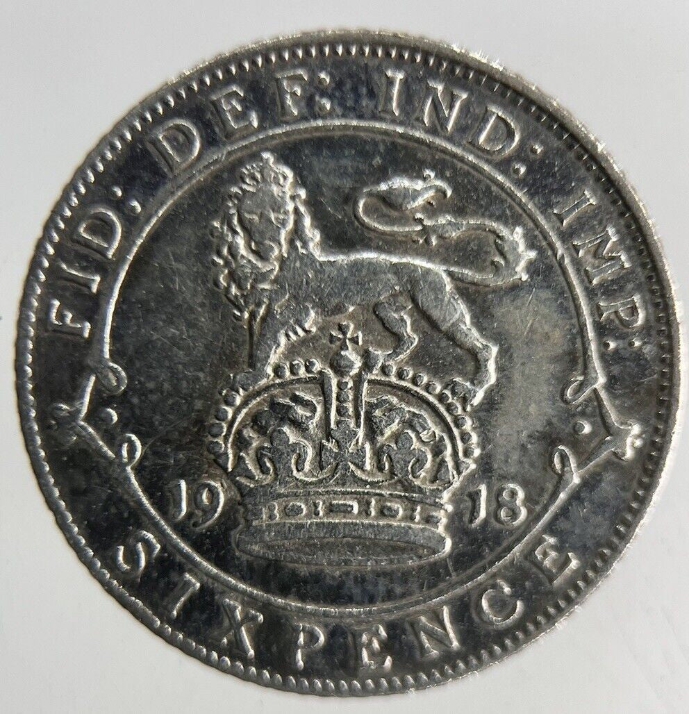 1918 George V Sixpence Silver Coin | Fine Collectable Grade