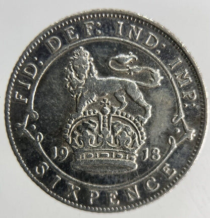 1918 George V Sixpence Silver Coin | Fine Collectable Grade