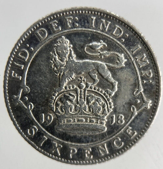 1918 George V Sixpence Silver Coin | Fine Collectable Grade