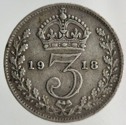1918 George V Threepence Silver Coin | Fine Collectable Grade