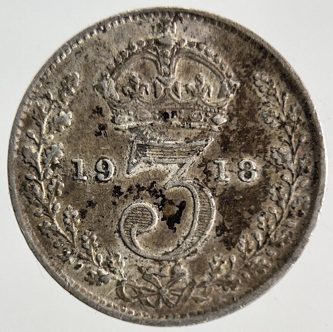 1918 George V Silver Threepence Coin | Fine Collectable Grade