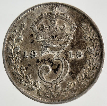 1918 George V Silver Threepence Coin | Fine Collectable Grade