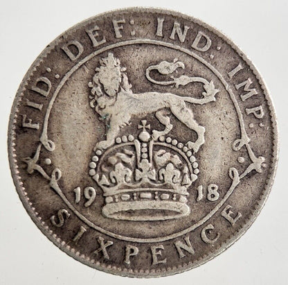 1918 George V Sixpence Silver Coin | Collectable Grade