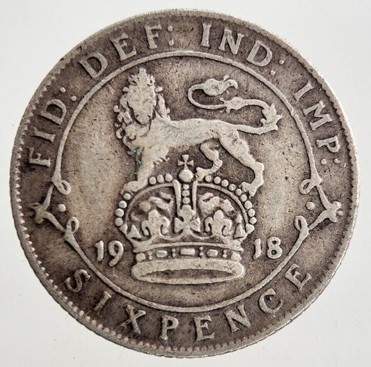 1918 George V Sixpence Silver Coin | Collectable Grade