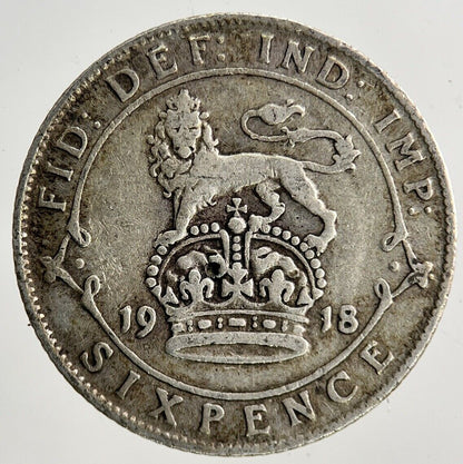1918 George V Sixpence Silver Coin | Fine Collectable Grade
