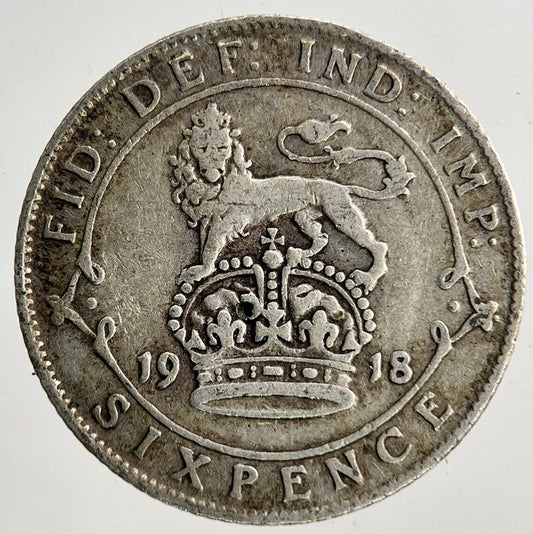 1918 George V Sixpence Silver Coin | Fine Collectable Grade